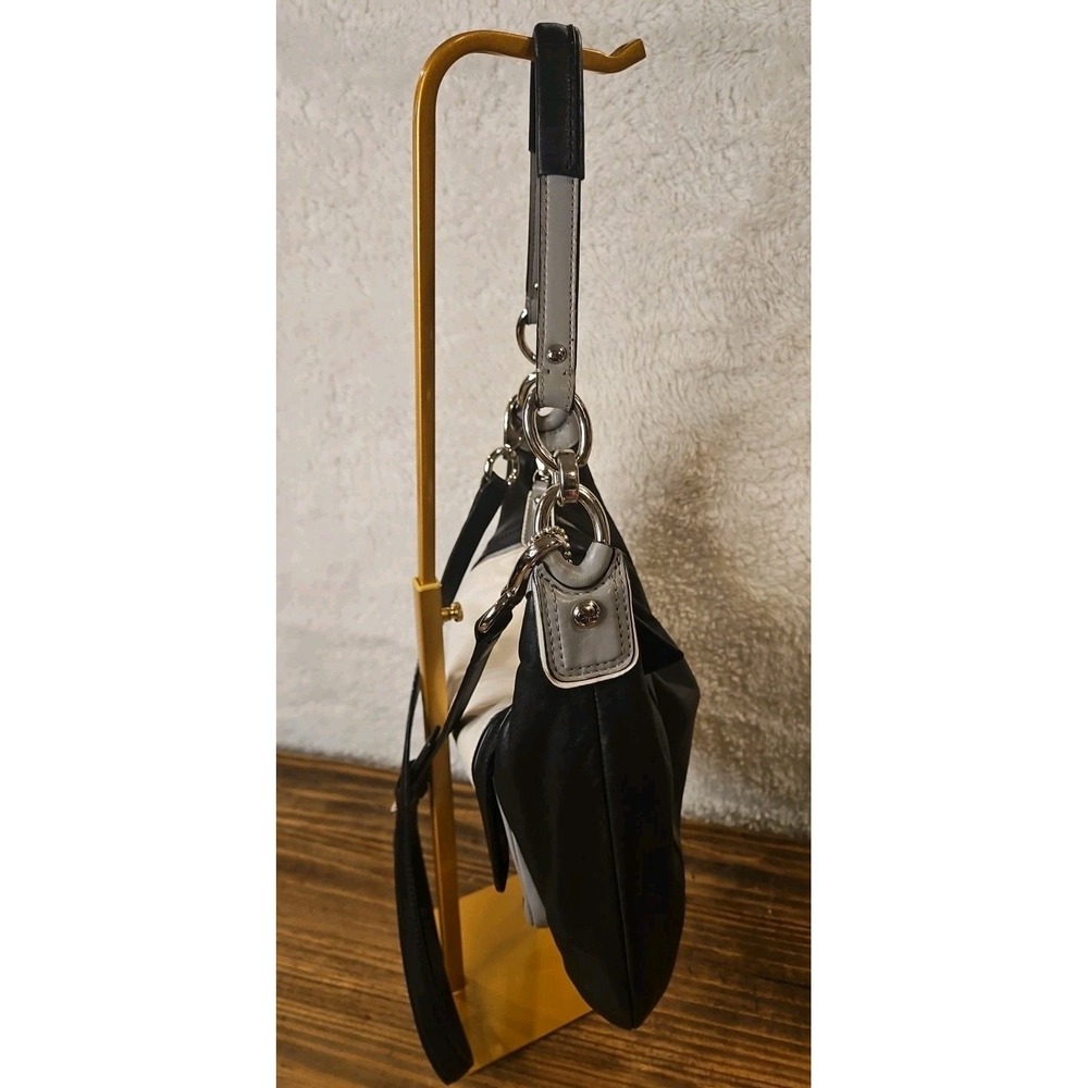 Coach Kristin Spectator Leather Hobo 2 Way Bag Convertible‎ Monochrome  Pt02 - Picture 3 of 16